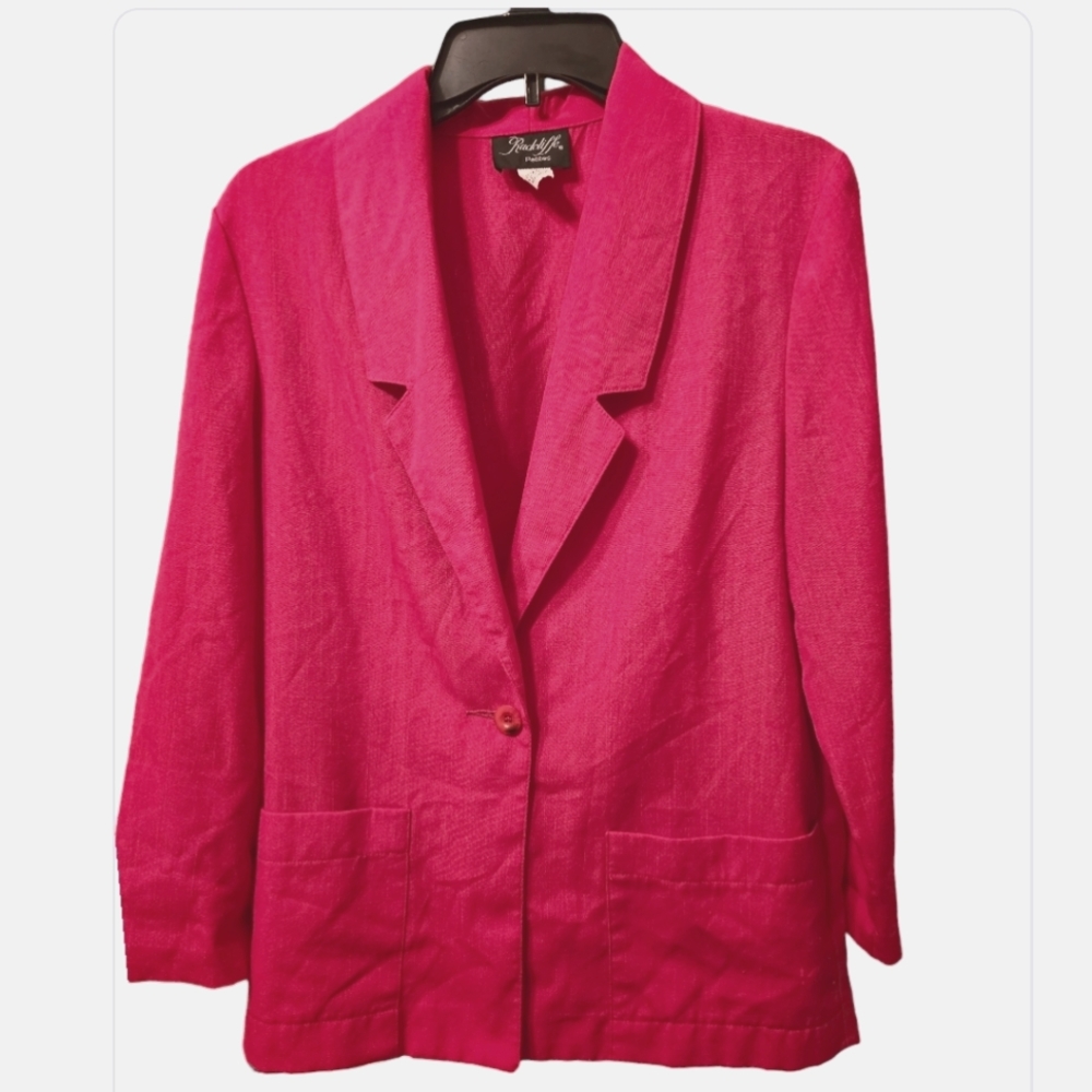 Radcliffe Petites Women's Hotpink Lightweight Blazer Size 10 Preloved